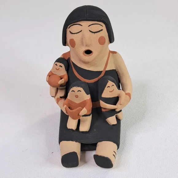 Storyteller 3 Kids Pottery Vintage 90's Jemez Pueblo, New Mexico - Picture 1 of 15